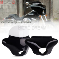 Motorcycle Black ABS Plastic Front Batwing Fairing w/ Windshield For Harley Dyna Sportster XL 1200 883 Fortyeight Street 750 48