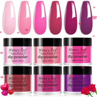 6 box/set Valentine's Day Pink Very Fine Dip Powder Pink Series Nail Kit Dipping Powder Set as Nail Gel Naill Polish Effect