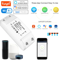 Tuya WiFi 110V 220V Wireless Controller Voice Relay Timer Light Switch Smart Life Work With Alexa Google Home