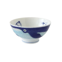 【Just Home】日本製藍鯨陶瓷4.3吋飯碗-11cm(日本製瓷器 兒童碗)