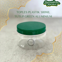 TOPLES PLASTIK 300ML TUTUP ALUMUNIUM ROSE GOLD & GOLD / JAR TABUNG