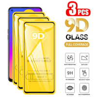 9D ฝาครอบเต็ม 9H กระจกนิรภัยใสพิเศษ 3 ชิ้น เข้ากันได้กับ OPPO A52, A72, A92, A53, A32, A33, A54, A55