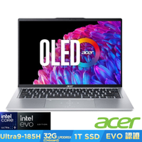 Acer 宏碁 Swift Go SFG14-73-9896 14吋AI輕薄筆電(Core Ultra 9-185H/32GB/1TB/Win11)｜EVO認證