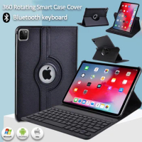 360 Rotating Case for Apple IPad Air 4 10.9"(2020)/iPad Pro 11"(2018)/Pro 11"(2020) Anti-fall Tablet Cover + Bluetooth Keyboard