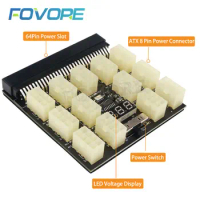 Power Board 12V 13x ATX 8Pin Power Adapter Power Supply Breakout Board For HP 1200W 750W PSU Server GPU BTC Bitcoin Miner Mining
