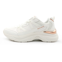 【全館滿額折】 Skechers Hazel-Faye 白 玫瑰金 皮革 緩震 記憶鞋墊 運動鞋 女款 J2214【新竹皇家177576WHT】