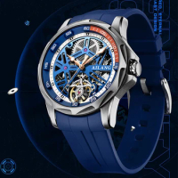 AILANG Men Watch Mens Mechanical Watches Automatic Skeleton Sports Waterproof Silicone Strap Wristwatches Male Relogio Masculino