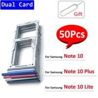 50Pcs， NEW SIM Card Holder Tray Chip Drawer Slot Holder Adapter Socket For Samsung Note 10 Plus / Note 10 Lite / Note 10