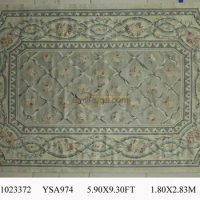 Wool carpet french aubusson rugs 180CMX284CM 5.9'X 9.3' pink large side black gc88aubYSA974