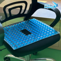 【Angelaid天使愛】藍晶凝膠中空透氣坐墊(吸震減壓/舒適背靠/160顆格子)