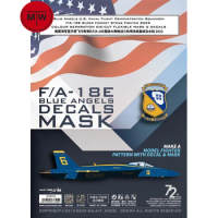 Galaxy D72018 1/72 Scale F/A-18E Blue Angels Fighter Color Separation Die-cut Flexible Mask &amp; Decal for Academy 12547 Model Kit