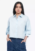 COLORBOX Balloon Sleeves Stripes Blouse