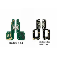 New Microphone Module+USB Charging Port Board Flex Cable Connector Parts For Xiaomi Redmi 6 6A 6Pro Mi A2 Lite Replacement