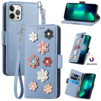 For TCL 10 LITE 10L 205 L10 Pro 4X 5g T601DL Phone Case 3D Solid Embossed Floral Wallet Cases For TCL 305i Flip Cover