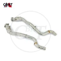 CBNT for Jaguar F-type F-pace 3.0T Downpipe with Catalytic Converter Tuning Exhaust Header with Heat Shield SS304 Exhaust Pipe