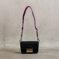 Tas FURLA METROPOLIS BLACK TEXT STRAP SHOULDER BAG 100% ORIGINAL 16X10X6CM