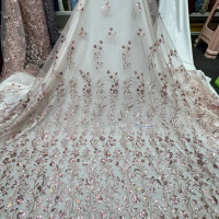 Bahan kebaya terbaru dan terlaris tile motif bordir ful payet squin(  harga permeter 1m )