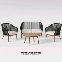 Kursi Sofa Tamu Modern Tali Rajut Sofa Ruang Tamu Kayu Jati Solid Kursi Tamu Modern DP