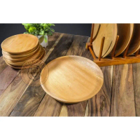 PIRING KAYU BULAT/PIRING MAKAN/PIRING SAJI
