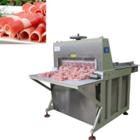 200-300kg/h Electric Meat Lotus Root Vegetables Slicer Commercial Big 8 Channel Blades Frozen Meat Beef Sheep Slicing Machine