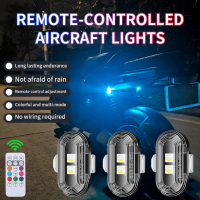 ไฟแฟลชเครื่องบิน LED ไร้สาย, ไฟ RGB, เหมาะสำหรับรถยนต์และรถจักรยานยนต์, ไฟ LED, 🔥