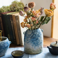 掬涵 飛雪瓶 窯變彩釉陶瓷花瓶花器花盆裝飾擺件桌面筆筒收納藝術