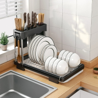 廚房碗碟碗盤收納架多功能瀝水架碗架臺面水槽邊碗筷置物架濾水架