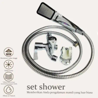 Paket Kran  Karat Plus Hand Shower 300 lubang komplit/Handshower Paket Shower Kamar Mandi dan Kran S
