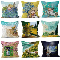 Van Gogh Painting Pillowcase Art Suitable for Bed Sofa Living Room