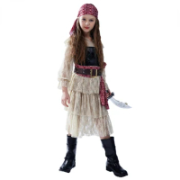 Girls Lace Pirate Skirt Girl Pirate Cos Party Costume Pirate Stage Performance Costume