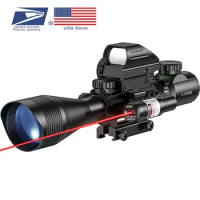 Riflescope Combo 4-12x50EG Dual Illuminated Optics IIIA/2MW Laser Sight 4 Holographic Reticle Red Green Dot Sight 20mm USA