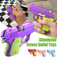 Mini Model Gravity Straight Jump Toy 3D Printed Gun Non-Firing Cub Radish Toy Knife Kids Stress Relief Toy Christmas Gift