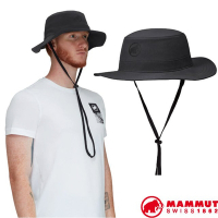 【MAMMUT 長毛象】Runbold Hat UPF 50+吸濕排汗快乾寬邊登山帽.防曬遮陽圓盤帽_1191-04613-00150 幻影黑