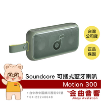 Anker Soundcore Motion 300 迷霧綠 防水 IPX7 Hi-Res 可攜式藍牙喇叭 | 金曲音響