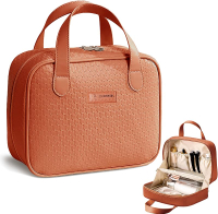 JOURMON Makeup Bag Protable Quilted Makeup Bag Travel Essentials Pouch Cosmetic Bag for Women Beige