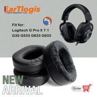 EarTlogis Replacement Ear Pads for Logitech G Pro X 7.1 G35 G533 G633 G933 Headset Parts Earmuff Cover Cushion Pillow