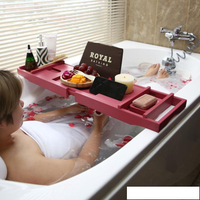 浴缸置物架置物板浴缸伸縮架防滑竹歐式家用泡澡支架浴缸架泡澡架