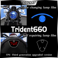 For TRIUMPH Trident 660 Headlight Film Transparent Protection Film Smoked Black Lamp Film Retrofitting of Rear View Mirror