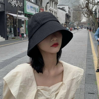 韓國帽子房漁夫帽女夏季黑色網紅ins防曬水桶遮臉遮陽盆帽子女