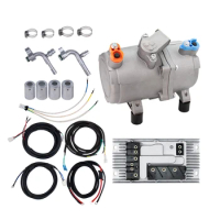 A/C 12V 24V Electric Compressor Set for Auto AC Air Conditioning Car Truck Bus Boat Tractor Shop Automobile Aircon