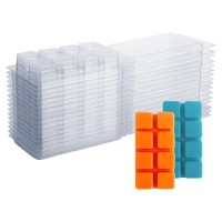 Wax Melt Containers-8 Cavity Clear Empty Plastic Wax Melt Molds-25 Packs Cubes Clamshells for Tarts Wax Melts