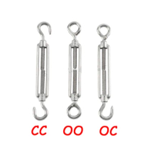 M4-M16 316 Stainless Steel Adjust Chain Rigging Hooks &amp; Eye Turnbuckle Wire Rope Tension Device Line Type OO/OC/CC