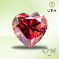 Moissanite Stone Watermelon Red Color Heart Cut Gemstone Lab Synthetic Created Heat Diamond Charms Women Jewelry with GRA Report