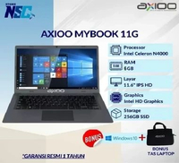Axioo MyBook 11G Intel N4020 RAM 6GB SSD 256GB 11"HD windows 10 DOS