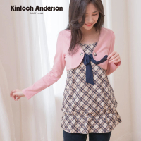 【Kinloch Anderson】甜美假兩件格紋小外套洋裝連身裙 金安德森女裝(KA0375322 粉/藍)
