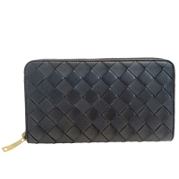 【BOTTEGA VENETA 寶緹嘉】經典編織羊皮拉鍊長夾(黑608053-VCPP2-1000)