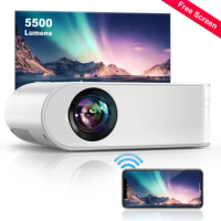 Mini Projector 4k 1080P Full HD WiFi Projector V2 Portable Phone Wireless Mirroring Projector for IOS / Android/TV Stick