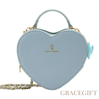 【Grace Gift】美少女戰士Crystal愛與正義水星愛心手提斜背包 淺藍