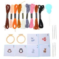 Embroidery Starter Kits for Women Animal Stitches Kits with Instructions