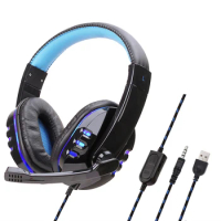 200pcs Wired LED Gaming Headphones with Microphone Stereo Bass Gamer Headset for Mobile Phone PS4 PS5 PC Laptop Xbox